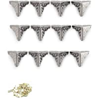 Juego de 12 protectores de esquina de bronce envejecido- 25 mm- caja de madera- para muebles- mesas- esquinas…